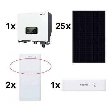 Kit solaire SOFAR Solar - 10kWp RISEN Full Black + 10kW SOFAR Convertisseur hybride 3p +10,24 kWh batterie