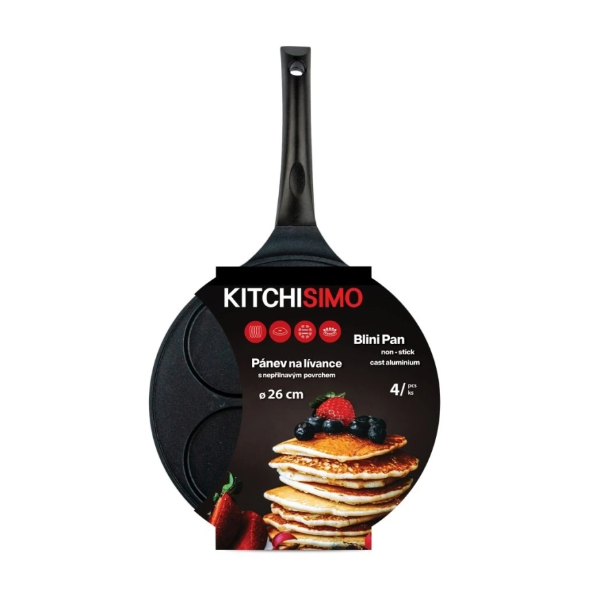 KITCHISIMO pannenkoekenpan 26 cm, zwart