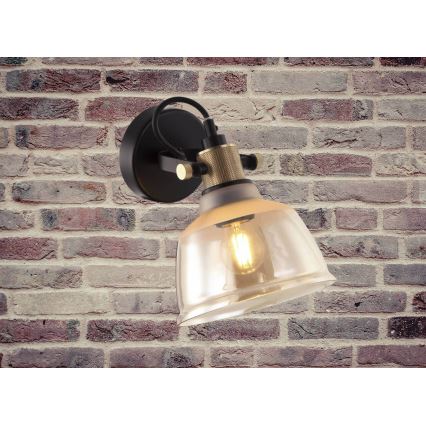 Wandlamp ASGARD 1xE27/11W/230V beige/zwart/gouden