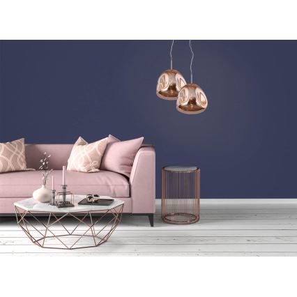 Hanglamp aan een koord VITRO 1xE27/10W/230V diameter 35 cm roze goud