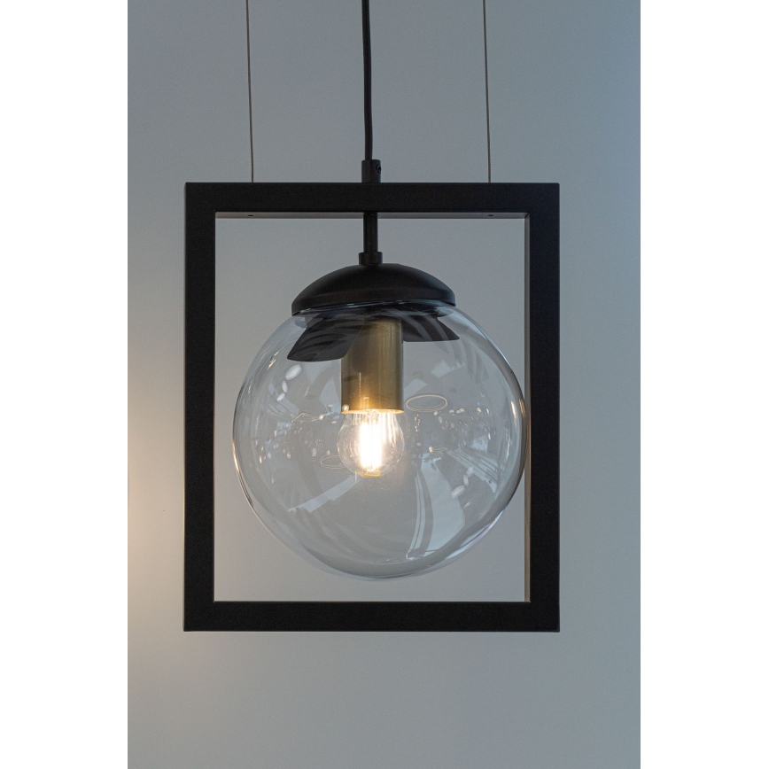 Hanglamp aan een koord REY 1xE27/7W/230V zwart