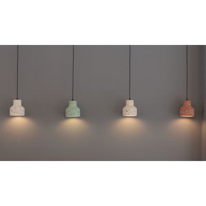 Hanglamp aan een koord RESIN 1xE27/11W/230V roze/zwart