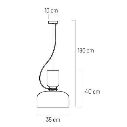 Hanglamp aan een koord ABEL 2xE27/11W/230V diameter 28 cm zwart