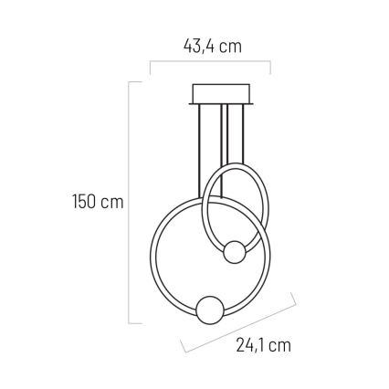 Dimbare Hanglamp aan een koord LIV LED/50W/230V zwart + AB