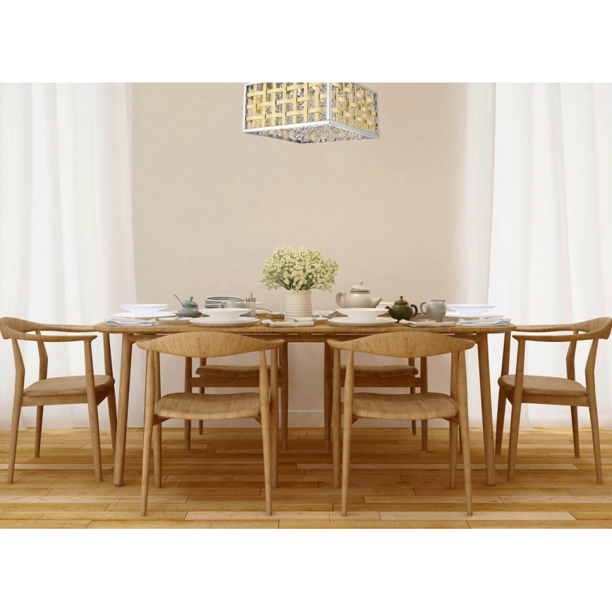 LED Dimbare kristallen plafondlamp COLUMBUS LED/20W/230V goud/chroom