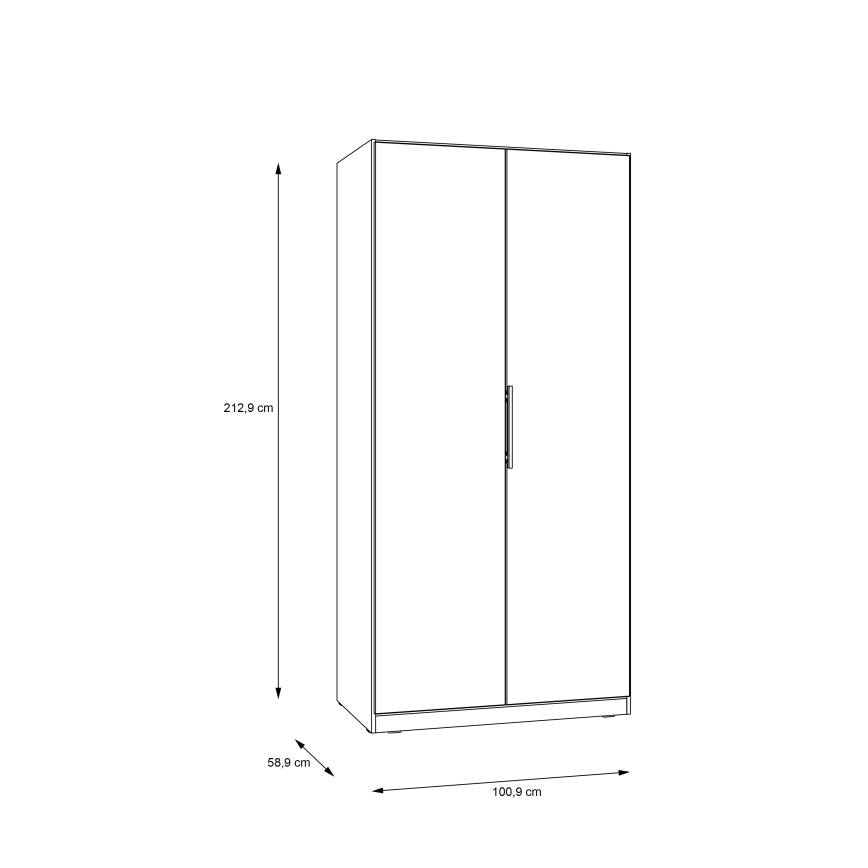 Kledingkast MARO 100x213 cm artisan eik