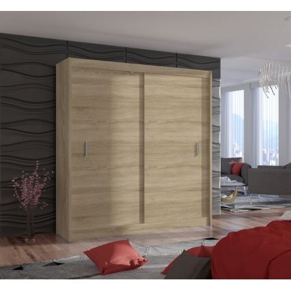 Kledingkast met schuifdeuren SAPHIRA 203x215 cm Sonoma eik