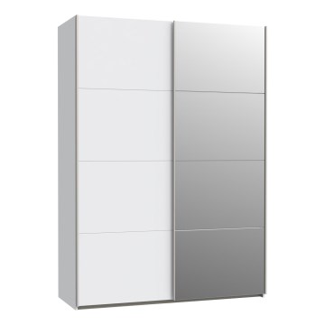 Kledingkast met spiegel KARO 150x210 cm wit