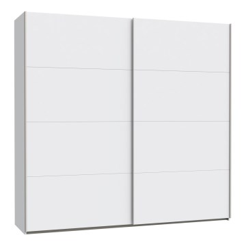 Kledingkast met spiegel KARO 220x210 cm wit