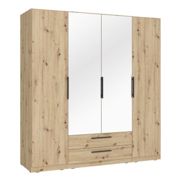 Kledingkast met spiegel MARO 200x213 cm artisan eik