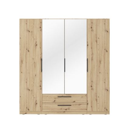 Kledingkast met spiegel MARO 200x213 cm artisan eik