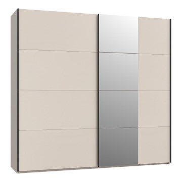 Kledingkast met spiegel ODEN 220x210 cm beige