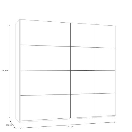 Kledingkast met spiegel ODEN 220x210 cm beige