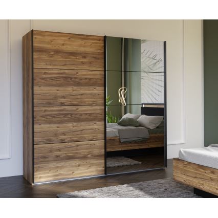 Kledingkast met spiegel OREN 220x210 cm artisan eik