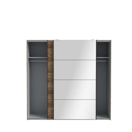 Kledingkast met spiegel OREN 220x210 cm artisan eik