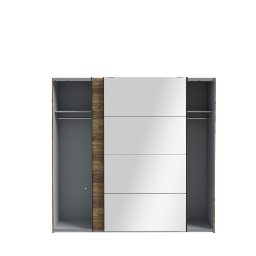 Kledingkast met spiegel OREN 220x210 cm artisan eik