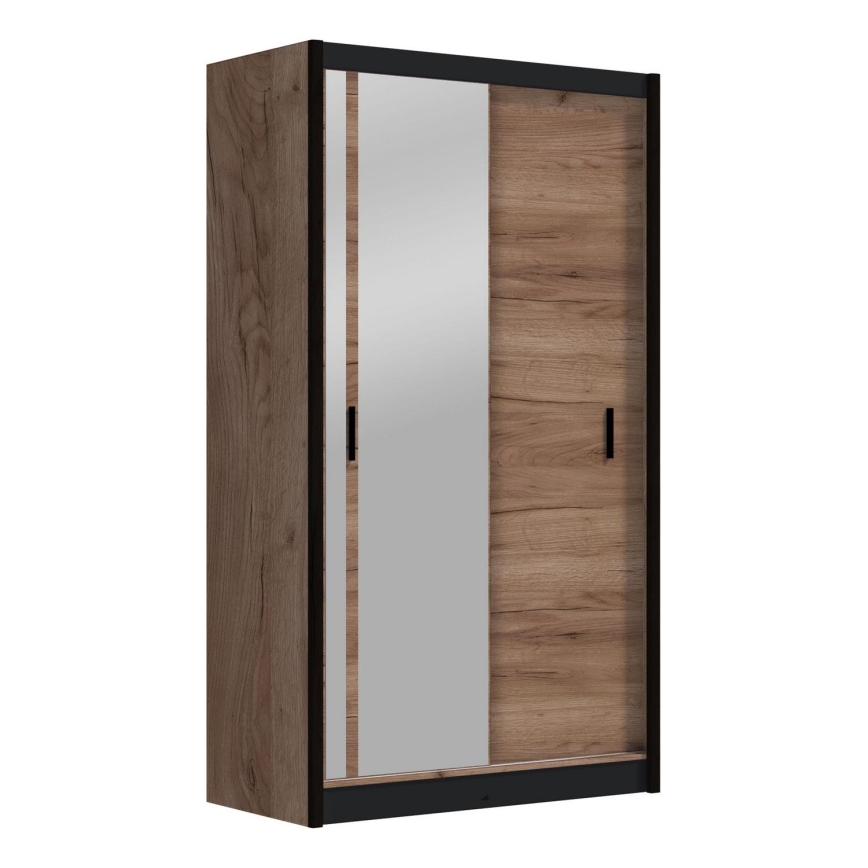 Kledingkast met spiegel SABRINA 120x215 cm eiken craft