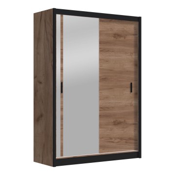 Kledingkast met spiegel SABRINA 150x215 cm eiken craft