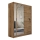 Kledingkast met spiegel SABRINA 180x215 cm eiken woltan