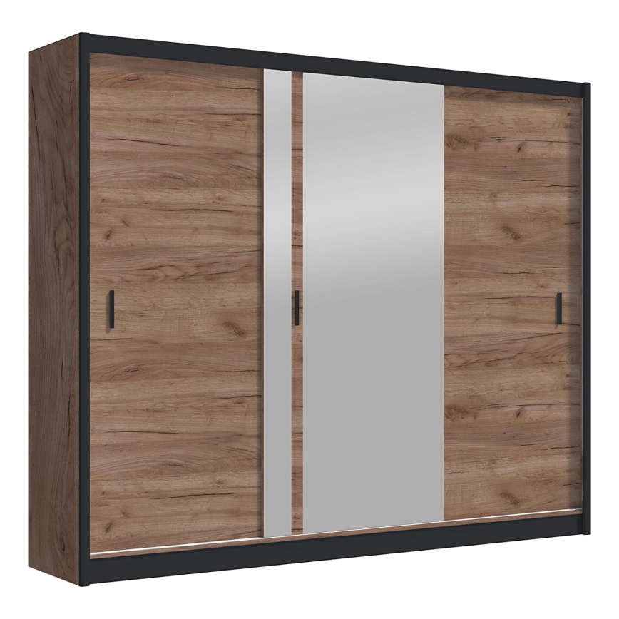 Kledingkast met spiegel SABRINA 250x215 cm eiken craft
