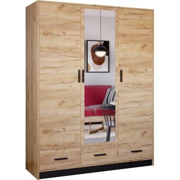 Kledingkast met spiegel SANNA 150x215 cm eiken craft