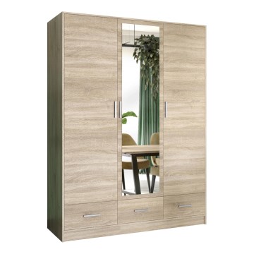 Kledingkast met spiegel SANNA 150x215 cm eiken sonoma