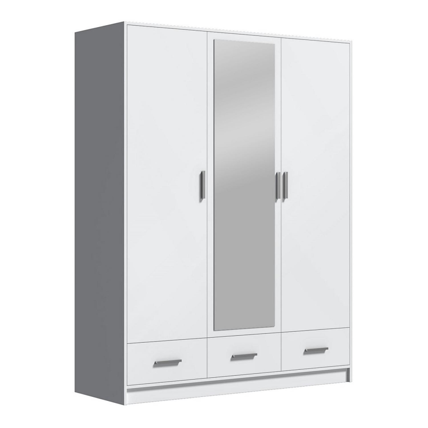 Kledingkast met spiegel SANNA 150x215 cm wit