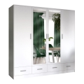 Kledingkast met spiegel SANNA 200x215 cm wit