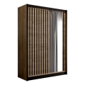 Kledingkast met spiegel SANTINO 150x215 cm eiken craft/zwart
