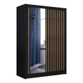 Kledingkast met spiegel SANTINO 150x215 cm zwart/craft eiken