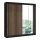 Kledingkast met spiegel SANTINO 203x215x61 cm zwart/craft eiken