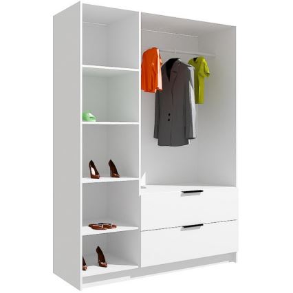 Kledingkast met spiegel VISTA 150x215 cm artisan eiken/grafiet