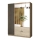 Kledingkast met spiegel VISTA 150x215 cm eiken artisan/grafiet