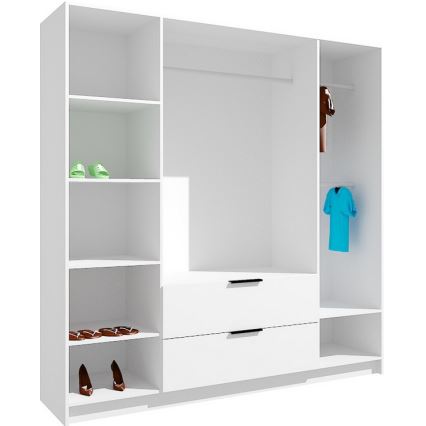 Kledingkast met spiegel VISTA 200x215 cm eiken artisan/grafiet
