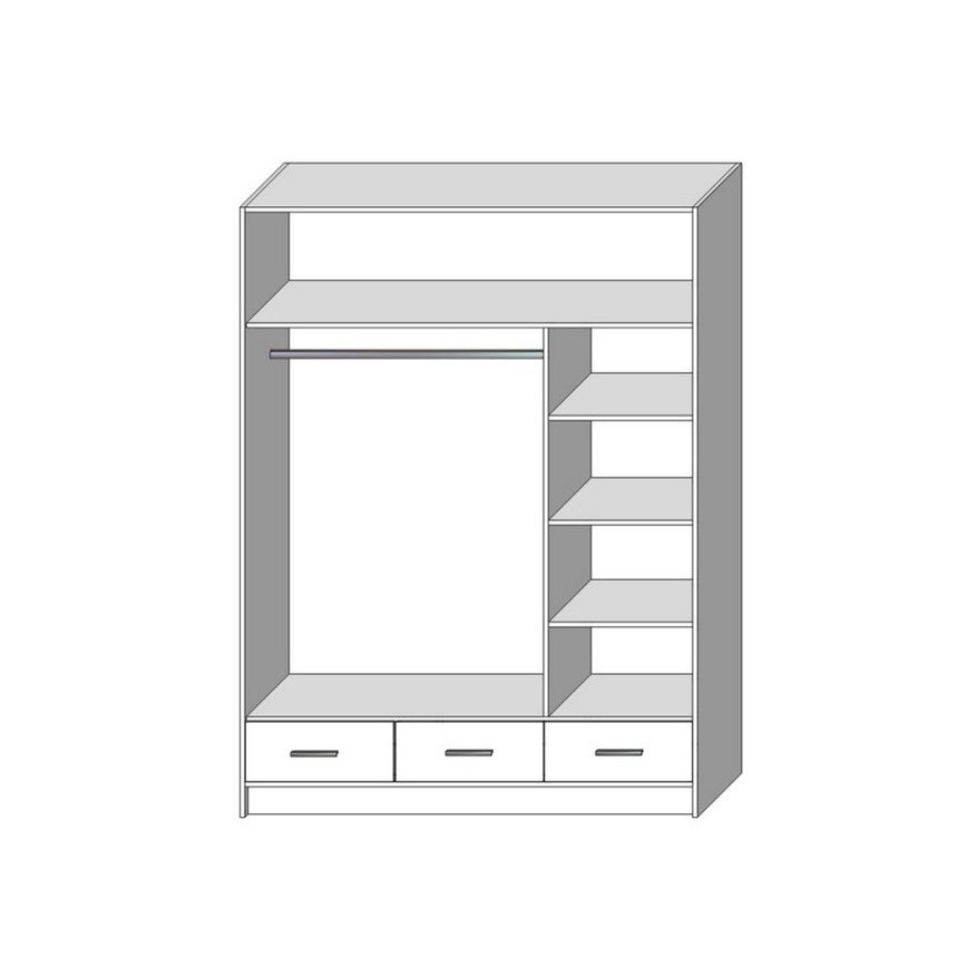 Kledingkast met spiegel SANNA 150x215 cm eiken craft