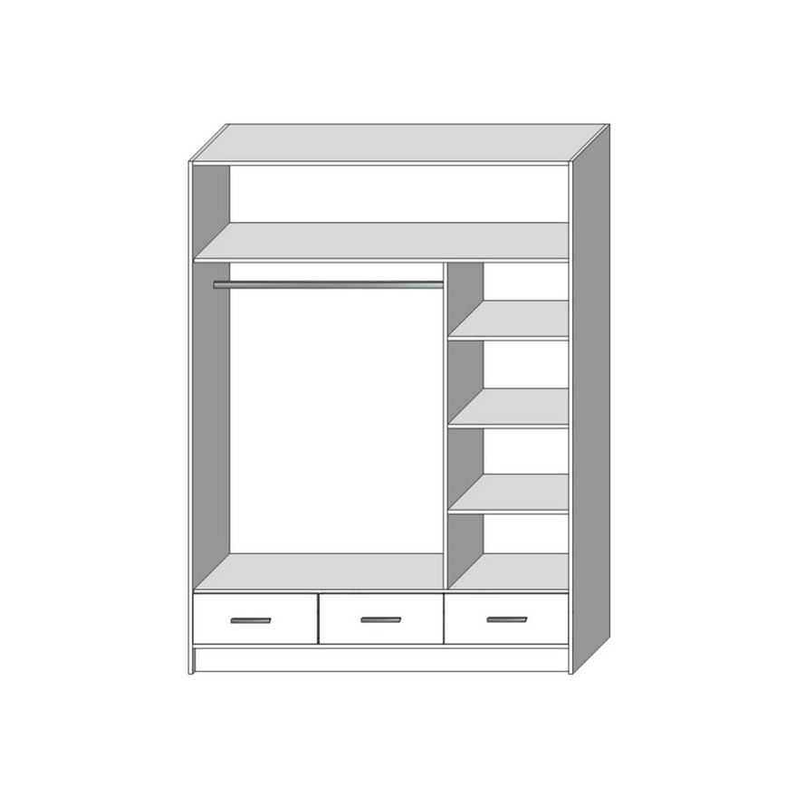 Kledingkast met spiegel SANNA 150x215 cm Sonoma eik
