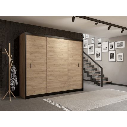 Kledingkast met schuifdeuren SAPHIRA 250x215 cm eiken craft