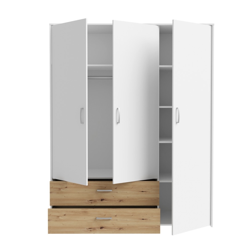 Kledingkast URO 152x190 cm artisan eiken/wit