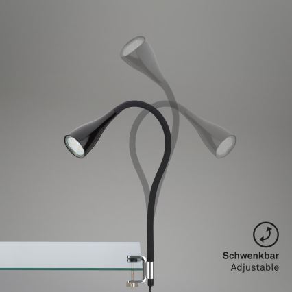 Klemlamp 1xGU10/3W/230V zwart
