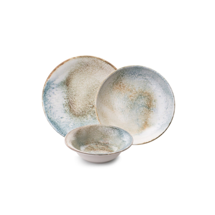 Kleurrijke 18-delige serviesset van porselein