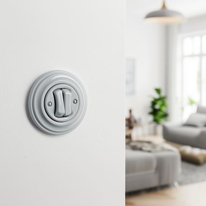 Kliklap - Bouton double rétro avec cadre gris