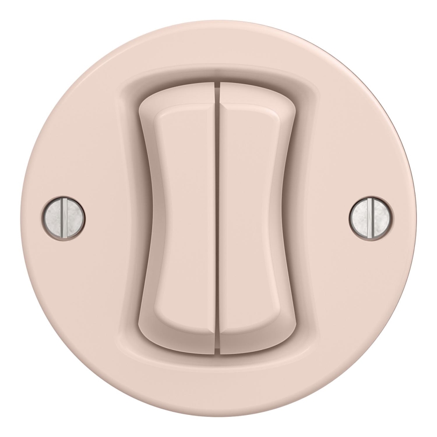 Kliklap - Bouton double rétro sans cadre, vieux rose