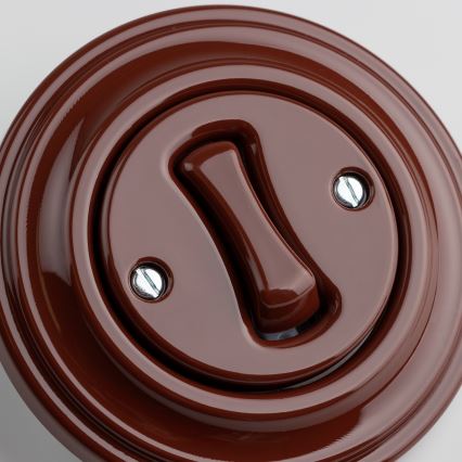 Kliklap - Bouton rétro encadré marron