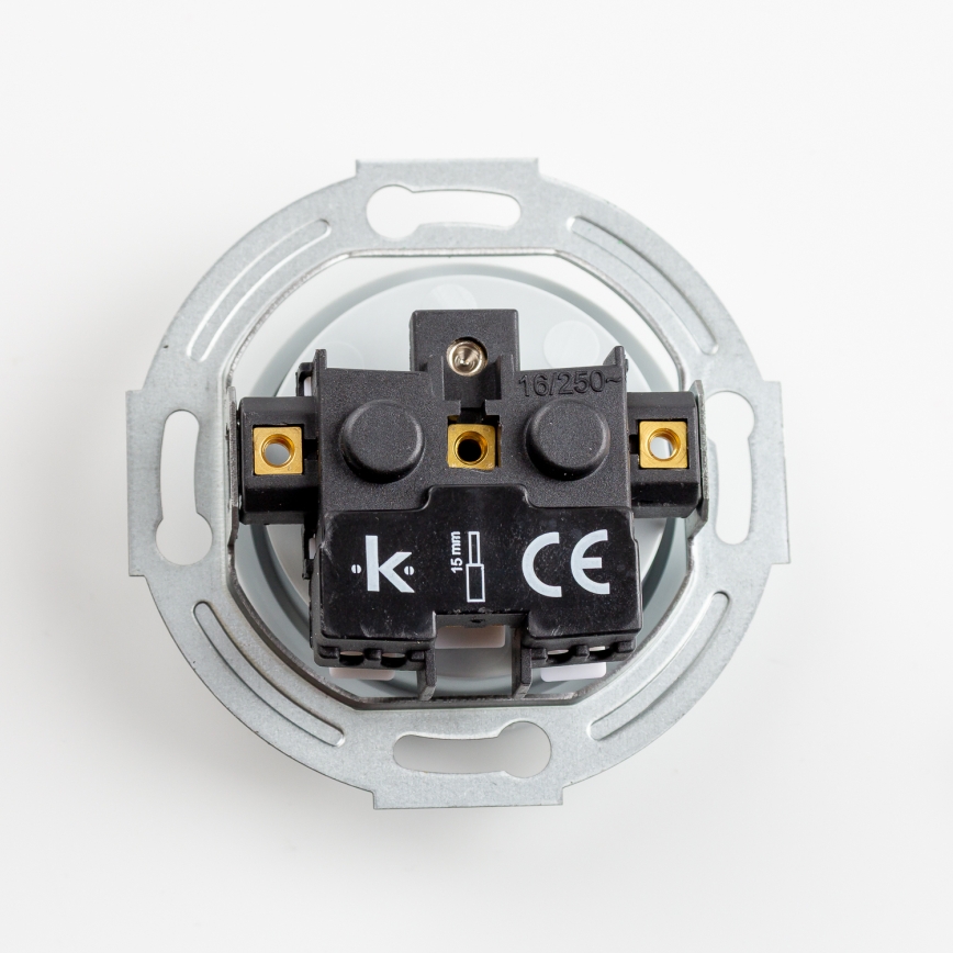 Kliklap - Drievoudig retro wandcontactdoos voor in huis met afdekraam 230V grijs
