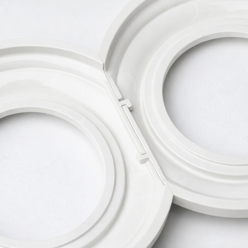 Kliklap - Dubbele retro-eenpolige schakelaar met lijst nr. 1, sneeuwwit