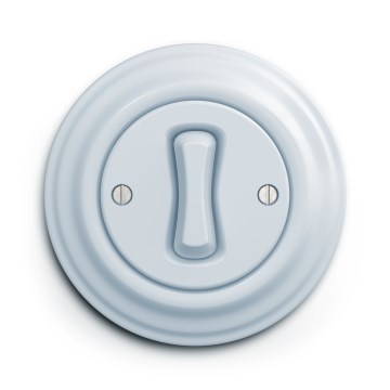 Kliklap - Interrupteur à bouton-poussoir rétro avec cadre bleu