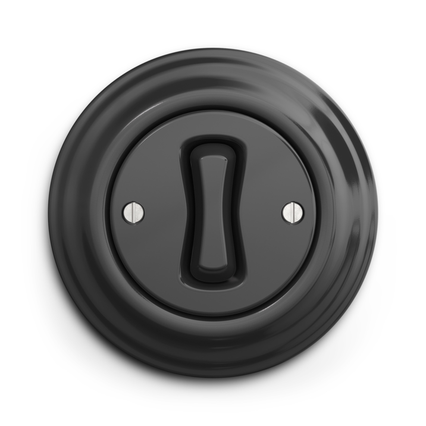 Kliklap - Interrupteur à bouton-poussoir vintage anthracite