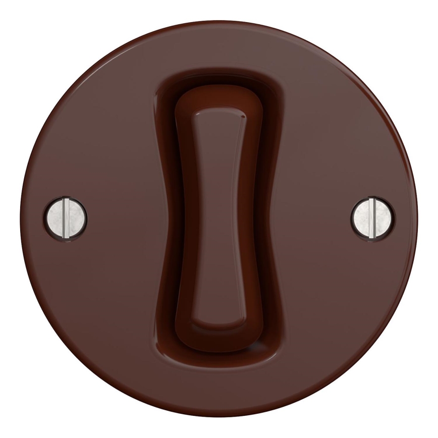 Kliklap - Interrupteur à bouton-poussoir vintage marron