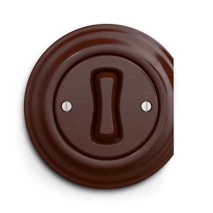 Kliklap - Interrupteur à bouton-poussoir vintage marron