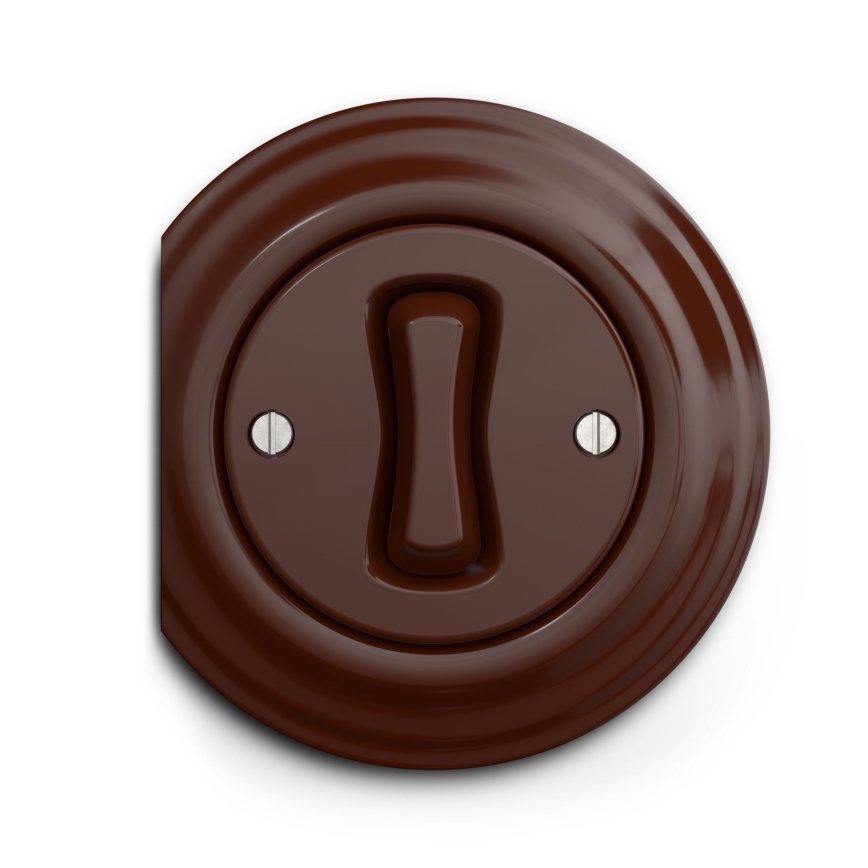 Kliklap - Interrupteur à bouton-poussoir vintage marron